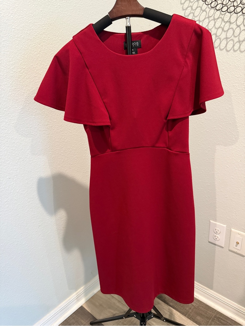 Classic Flutter Sleeve Sheath Dress